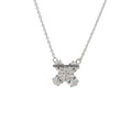 4 Pedal Oval Diamond Pendant Necklace 1.21 Carat TW 18k White Gold
