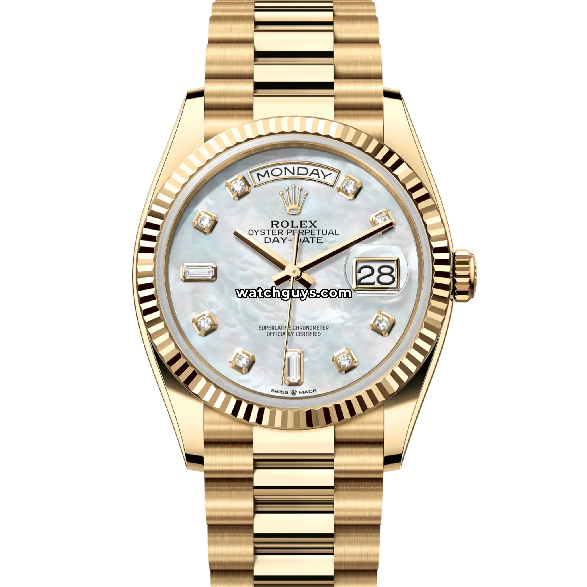 Rolex Day-Date 128238 White Mother of Pearl Diamond