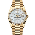 Rolex Day-Date 128238 White Mother of Pearl Baguette Diamond