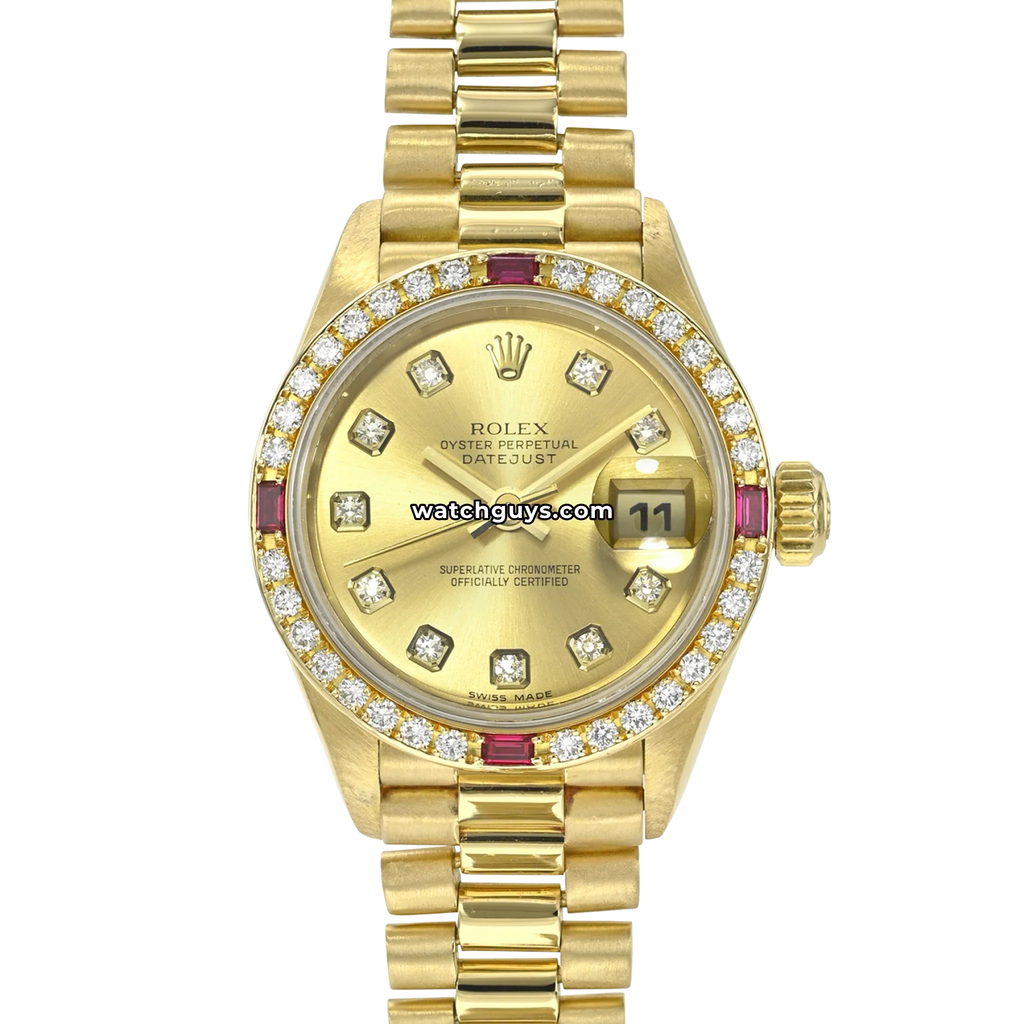 Rolex Datejust 69068 Champagne Diamond Ruby