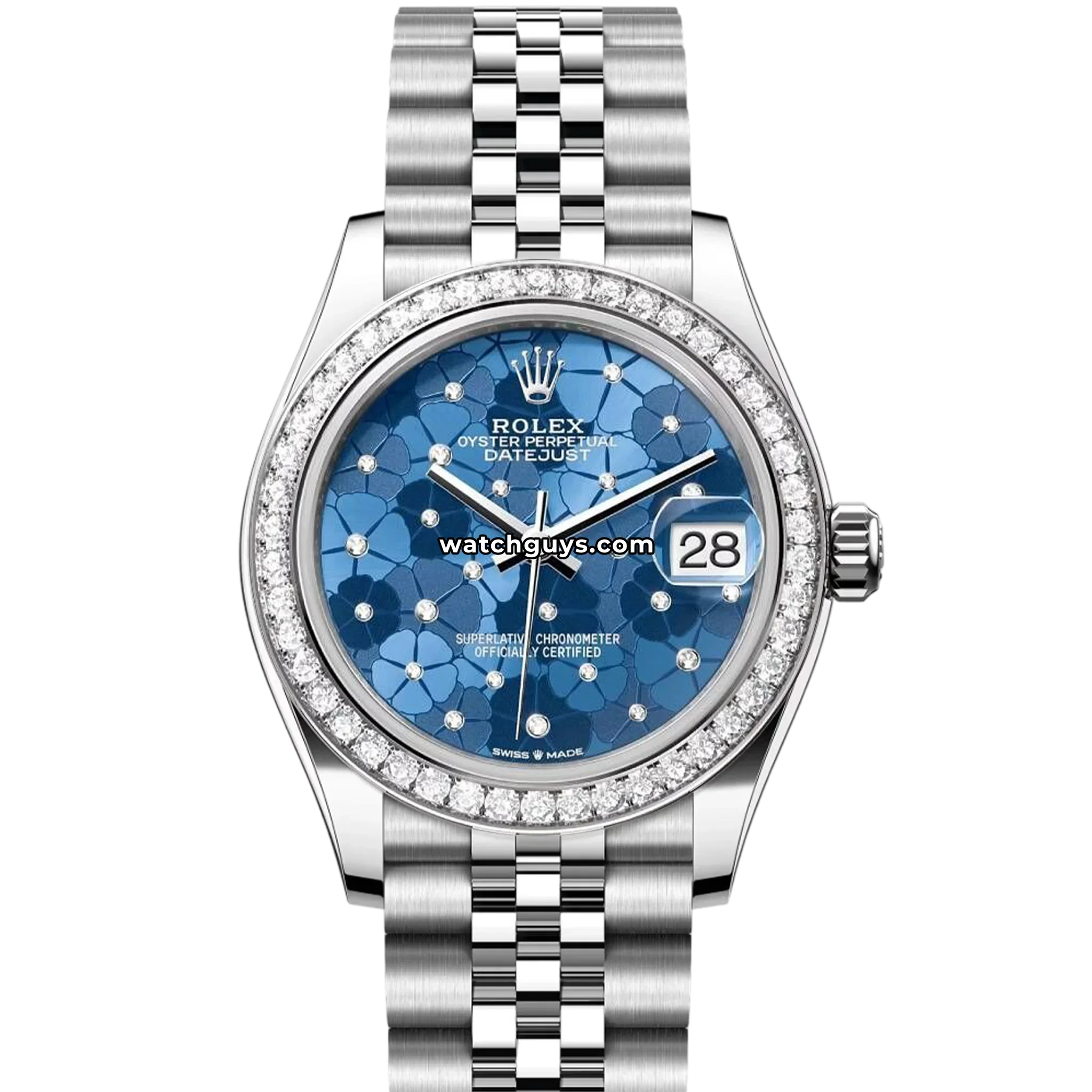 Rolex Datejust 278384RBR Blue Floral Diamond Motif