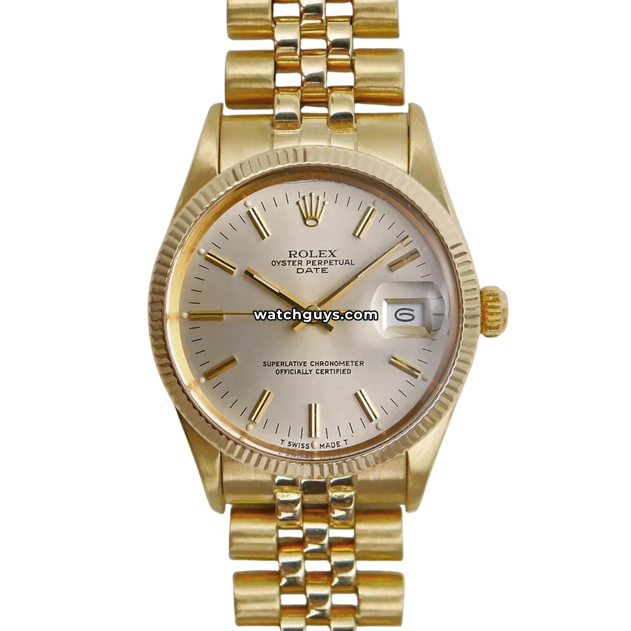 Rolex Date 15038 Silver 18K Yellow Gold