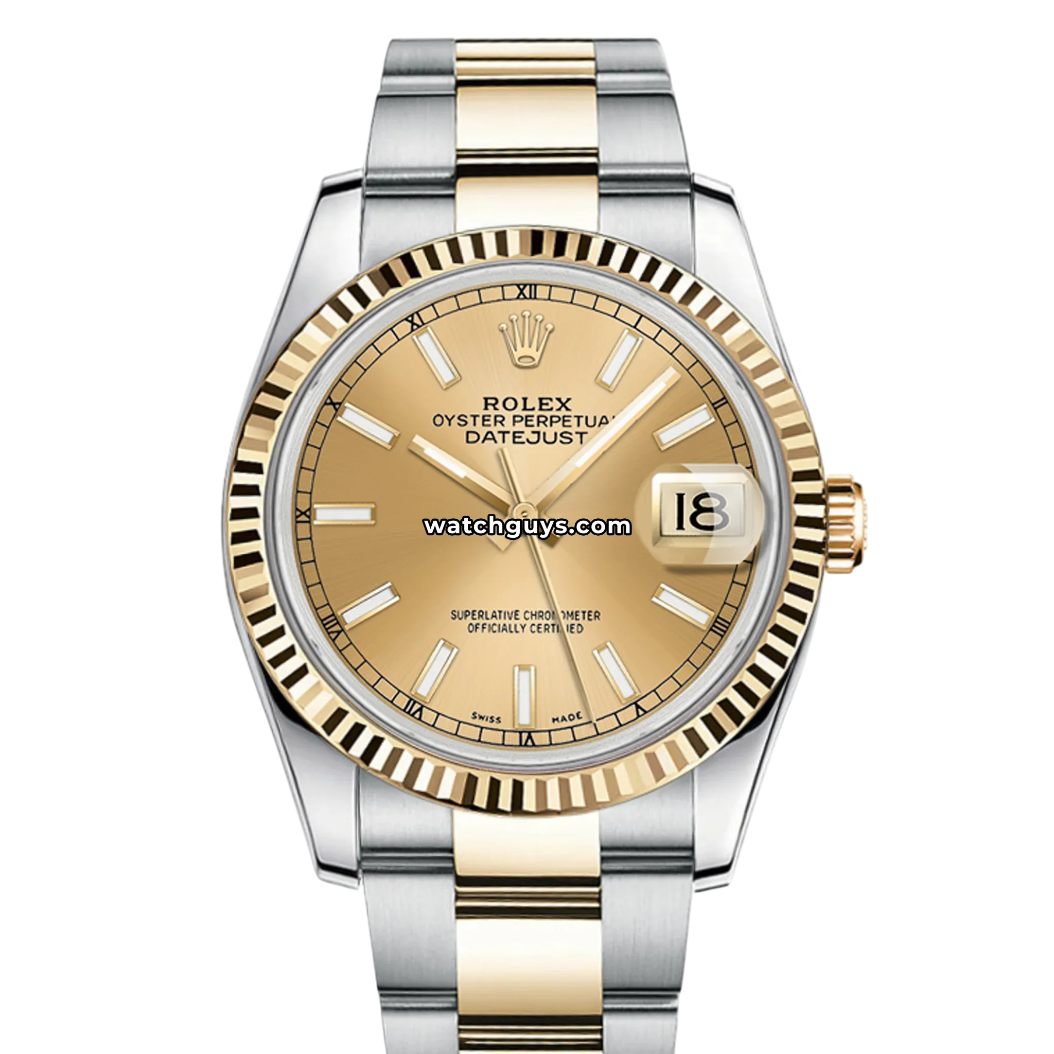 Rolex Datejust 116233 Champagne Index Oyster