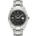 Rolex Datejust 116334 Black Roman Stainless Steel Oyster