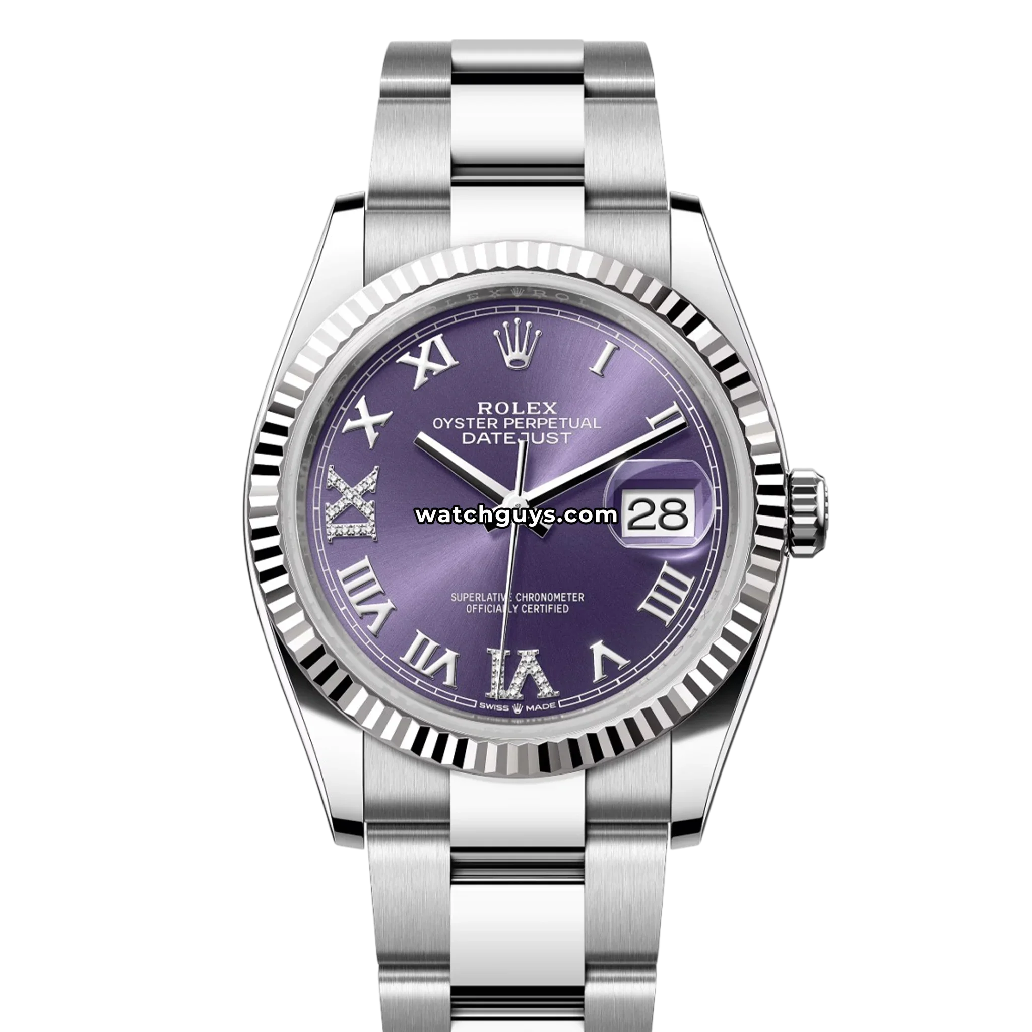 Rolex Datejust 126234 Purple Aubergine Diamond Oyster