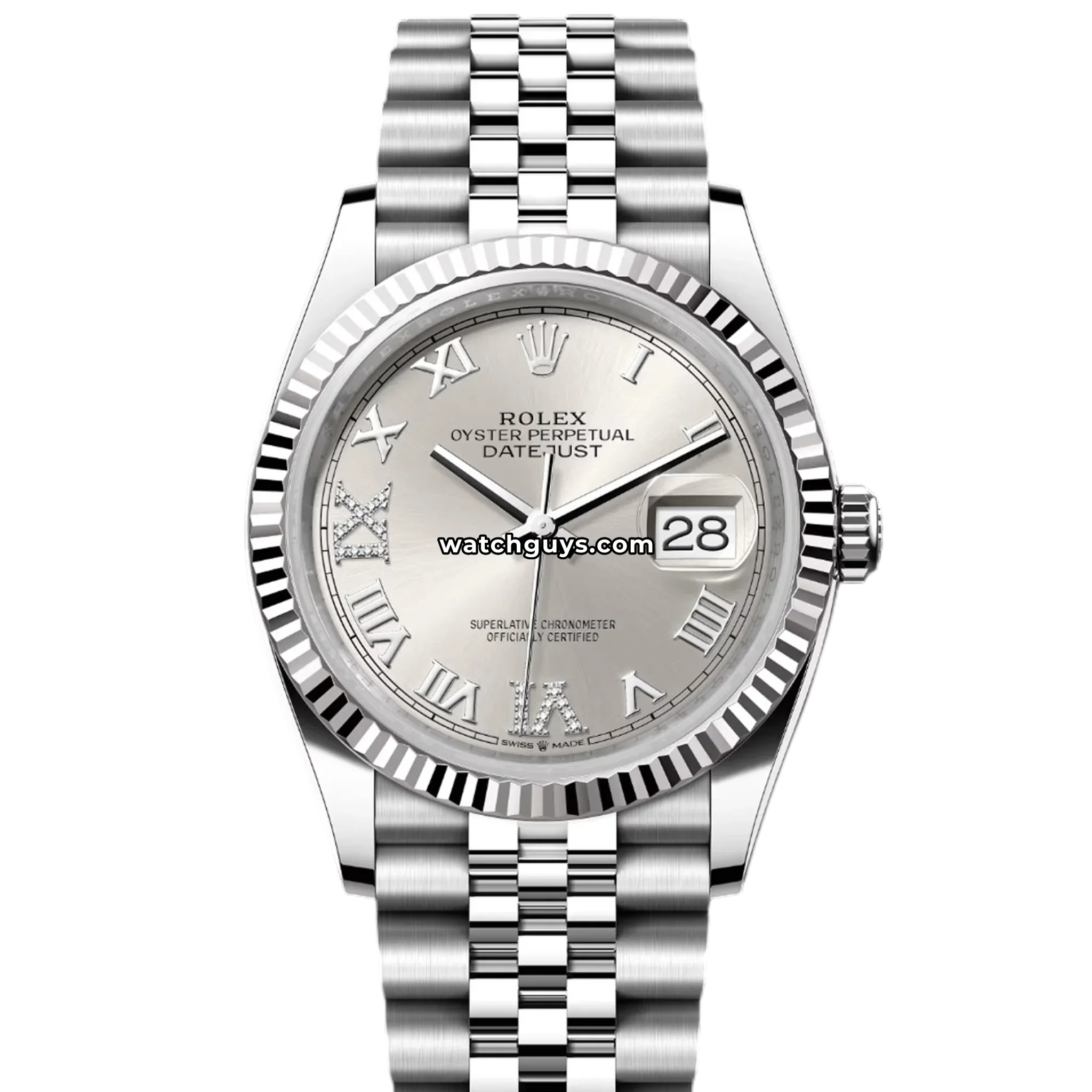 Rolex Datejust 126234 Silver Roman Diamond Jubilee