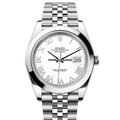 Rolex Datejust 126300 White Roman Stainless Steel Jubilee