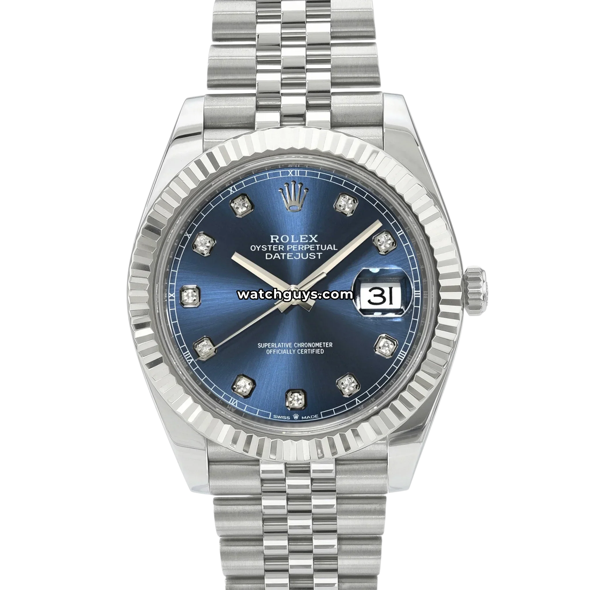 Rolex Datejust 126334 Blue Diamond Stainless Steel Jubilee