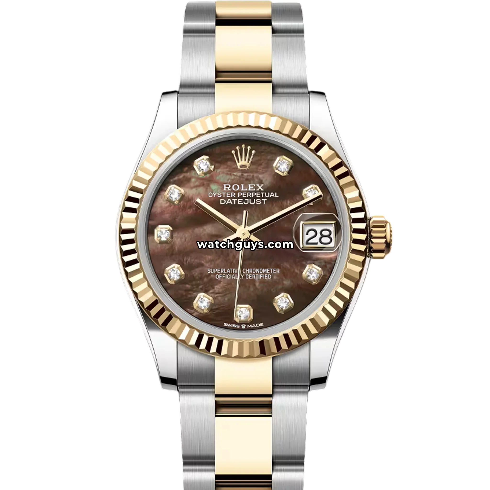 Rolex Datejust 278273 Black Mother of Pearl Diamond Oyster