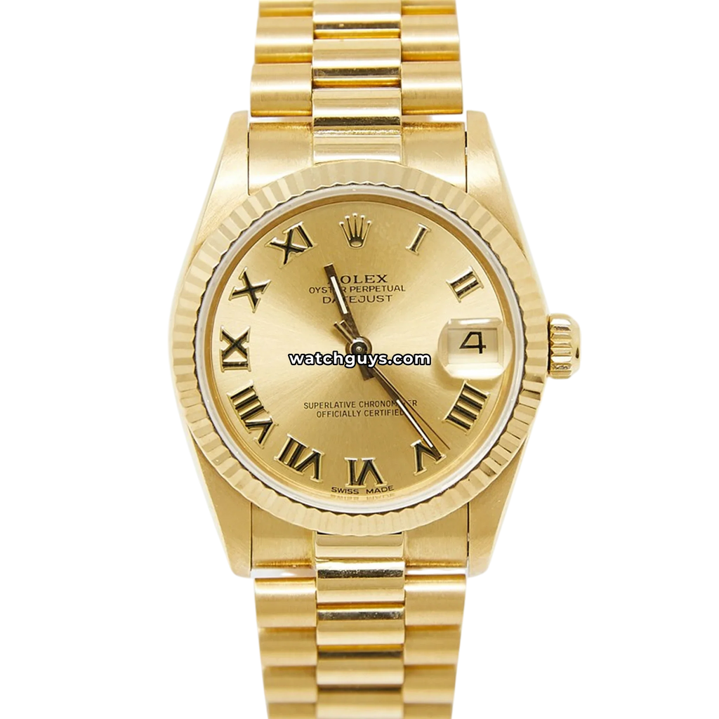 Rolex Datejust 68278 Champagne Roman President