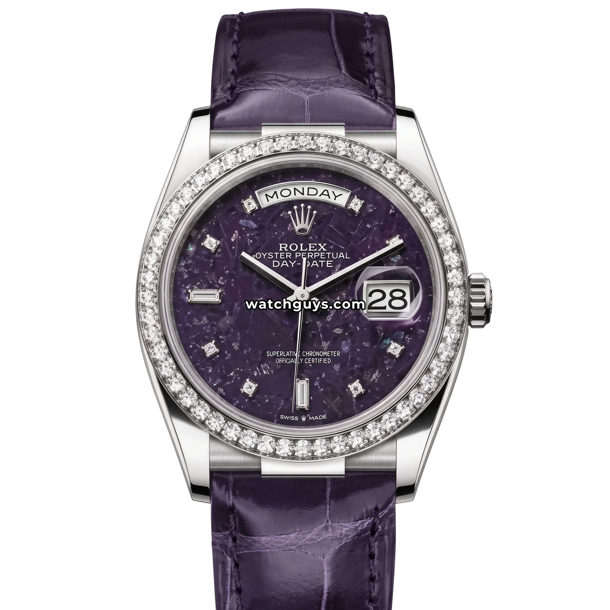 Rolex Day-Date 128149RBR Dark Crystallized Lepidolite