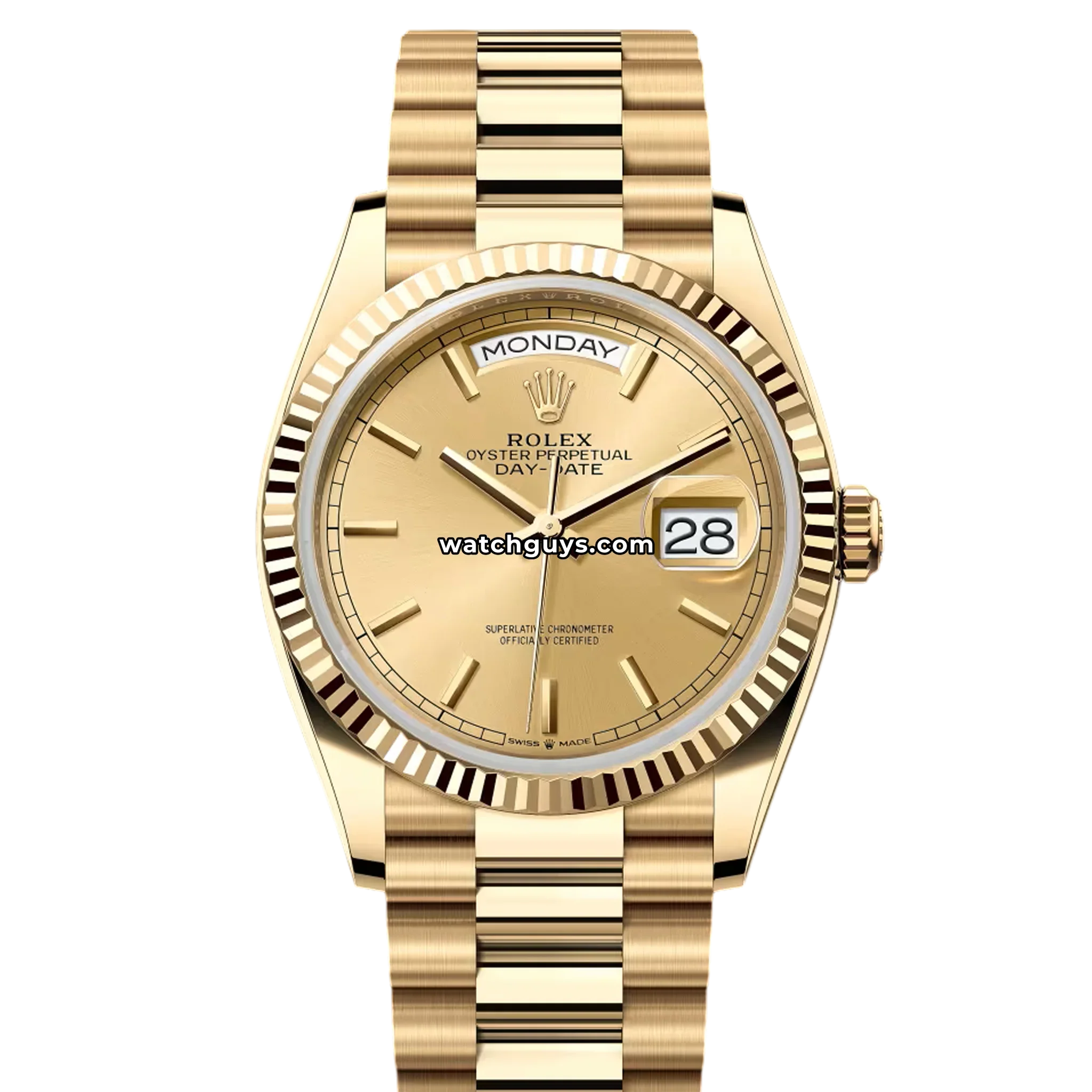 Rolex Day-Date 128238 Champagne Index President