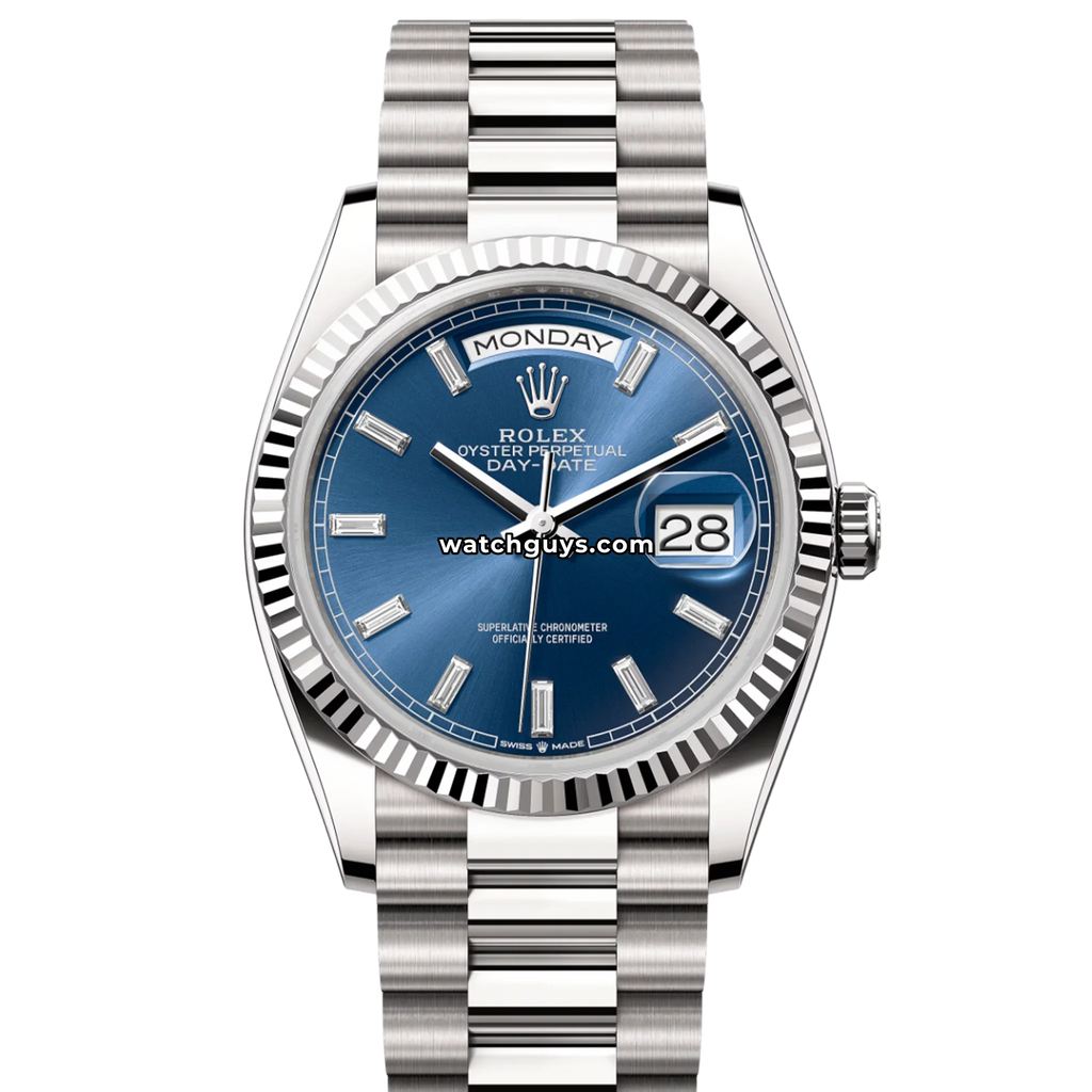 Rolex Day-Date 128239 Blue Baguette Diamond