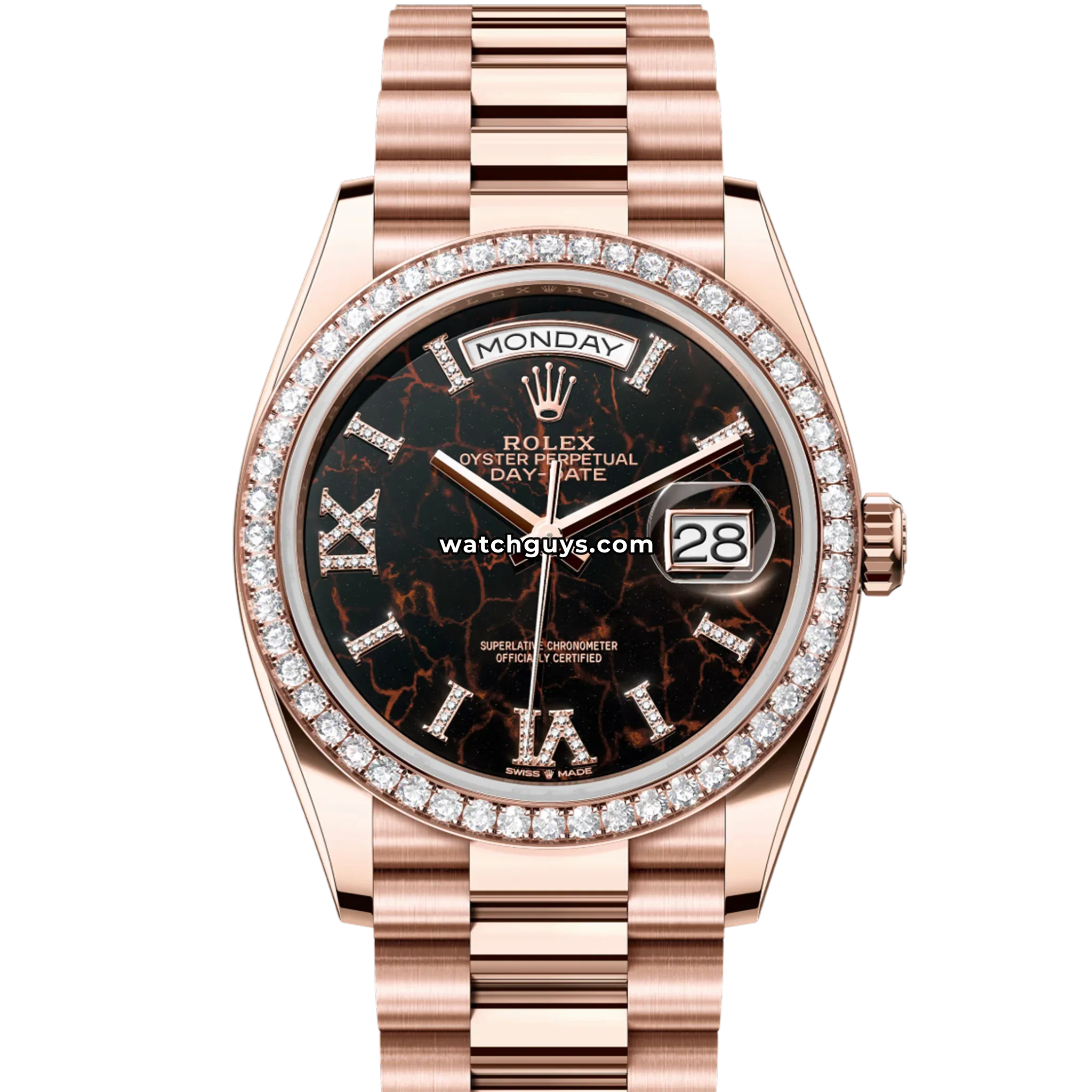 Rolex Day-Date 128345RBR Eisenkiesel Diamond