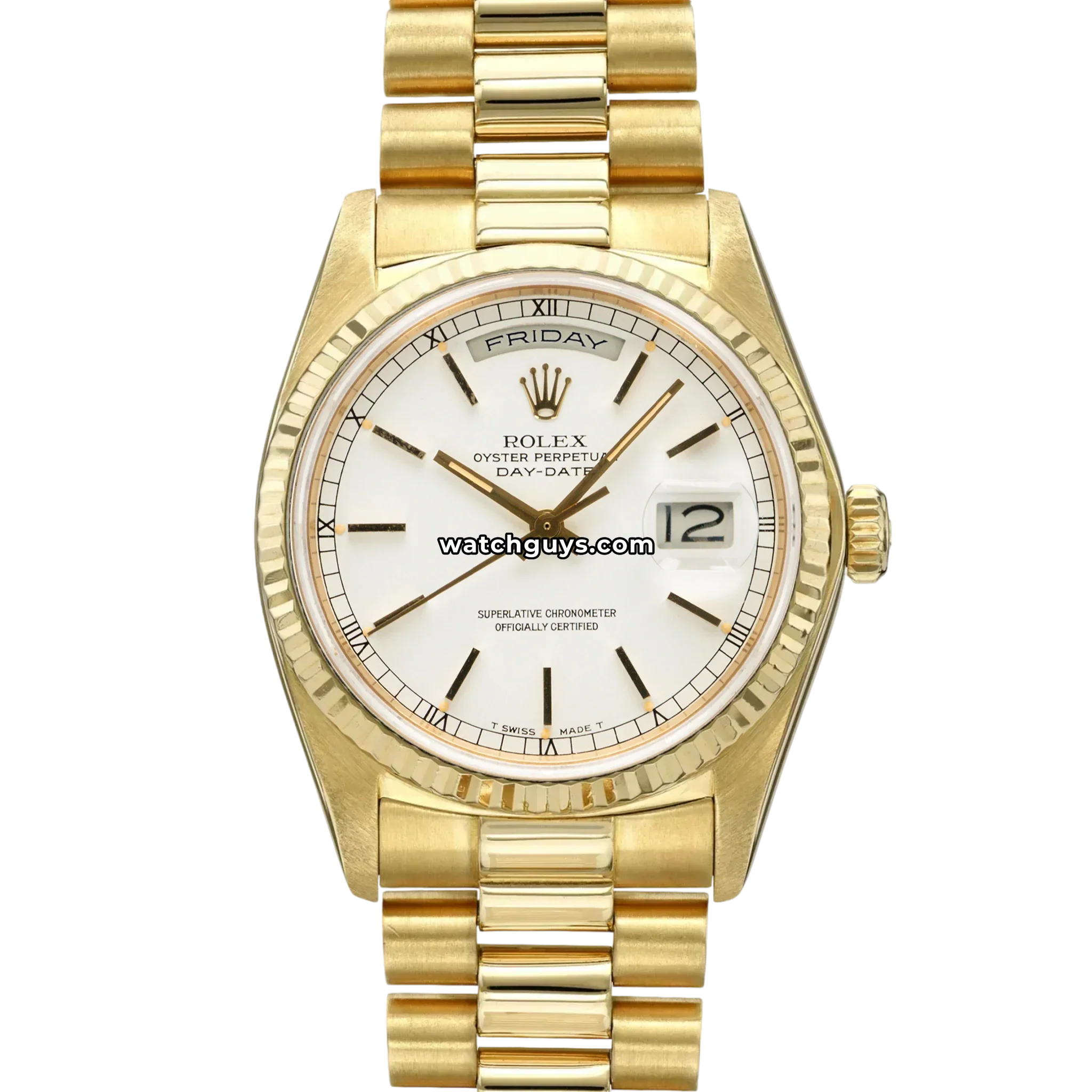 Rolex Day-Date 18038 White Index President