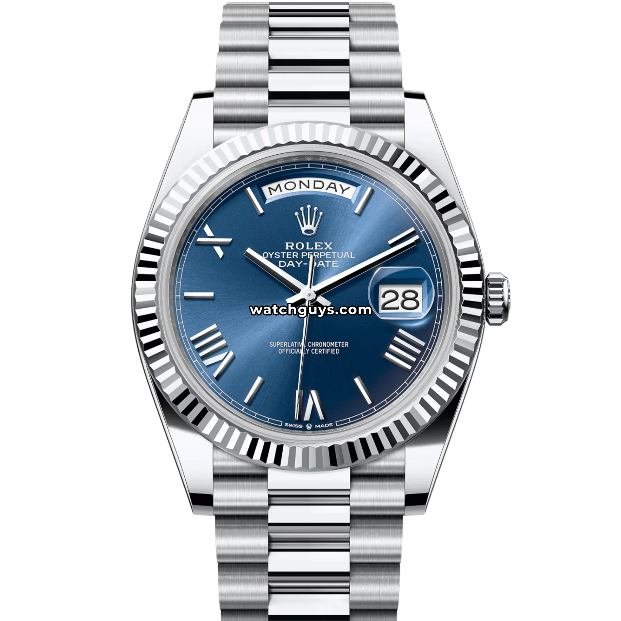 Rolex Day-Date 228236 Platinum Blue Roman President