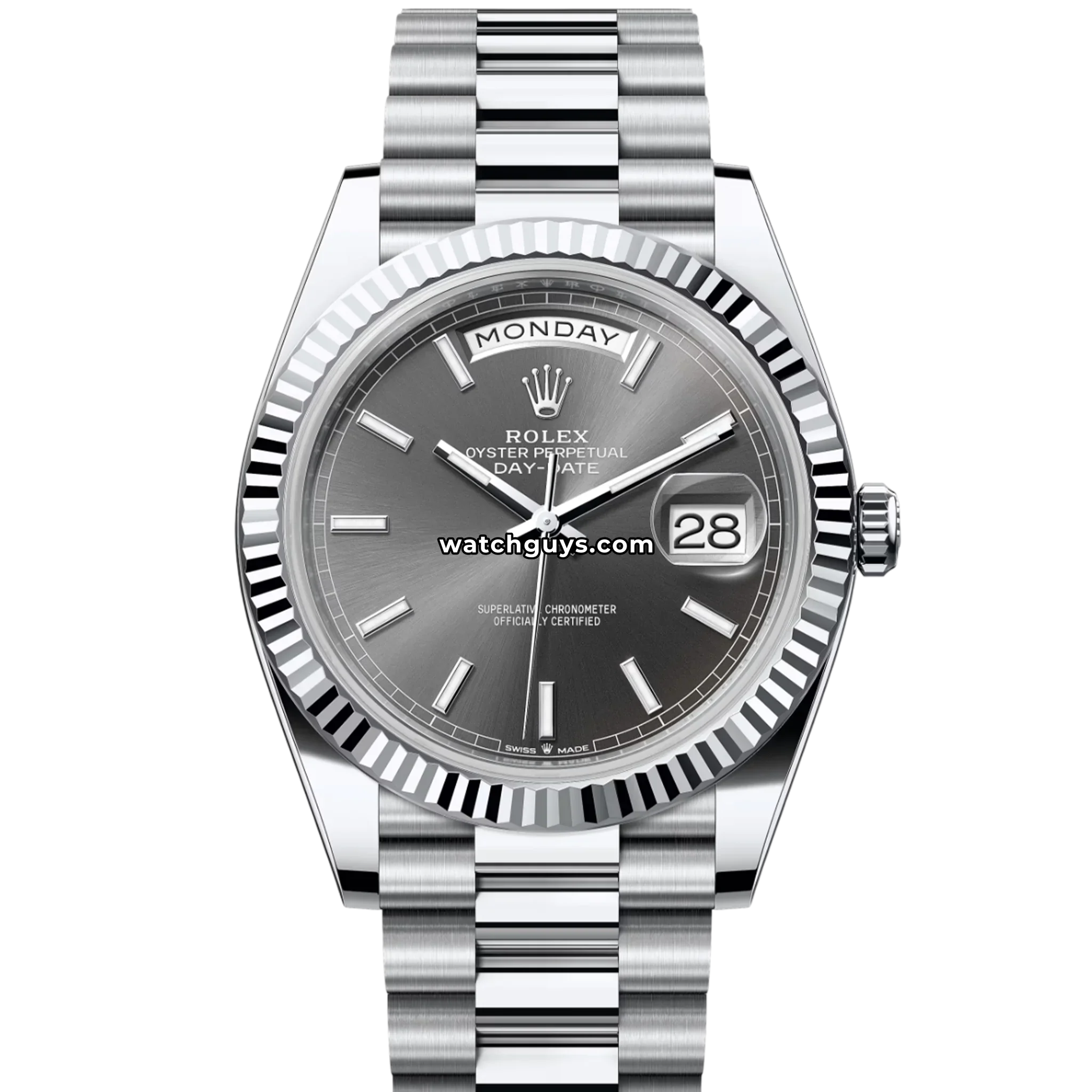 Rolex Day-Date 228236 Platinum Slate Index President