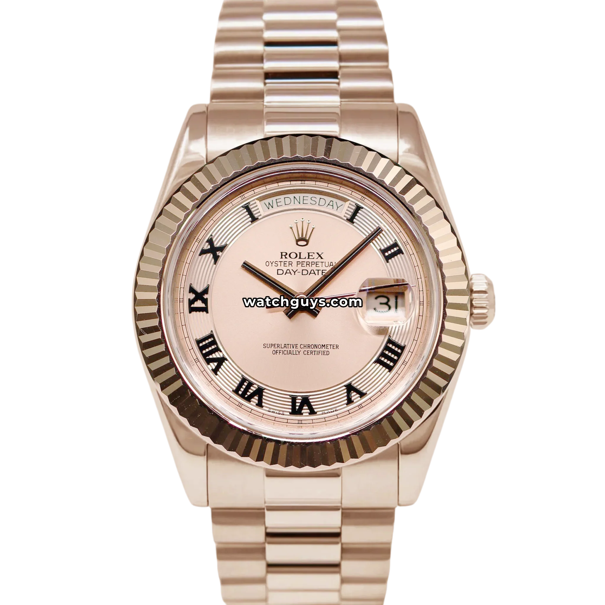 Rolex Day-Date II 218235 Pink Concentric Roman