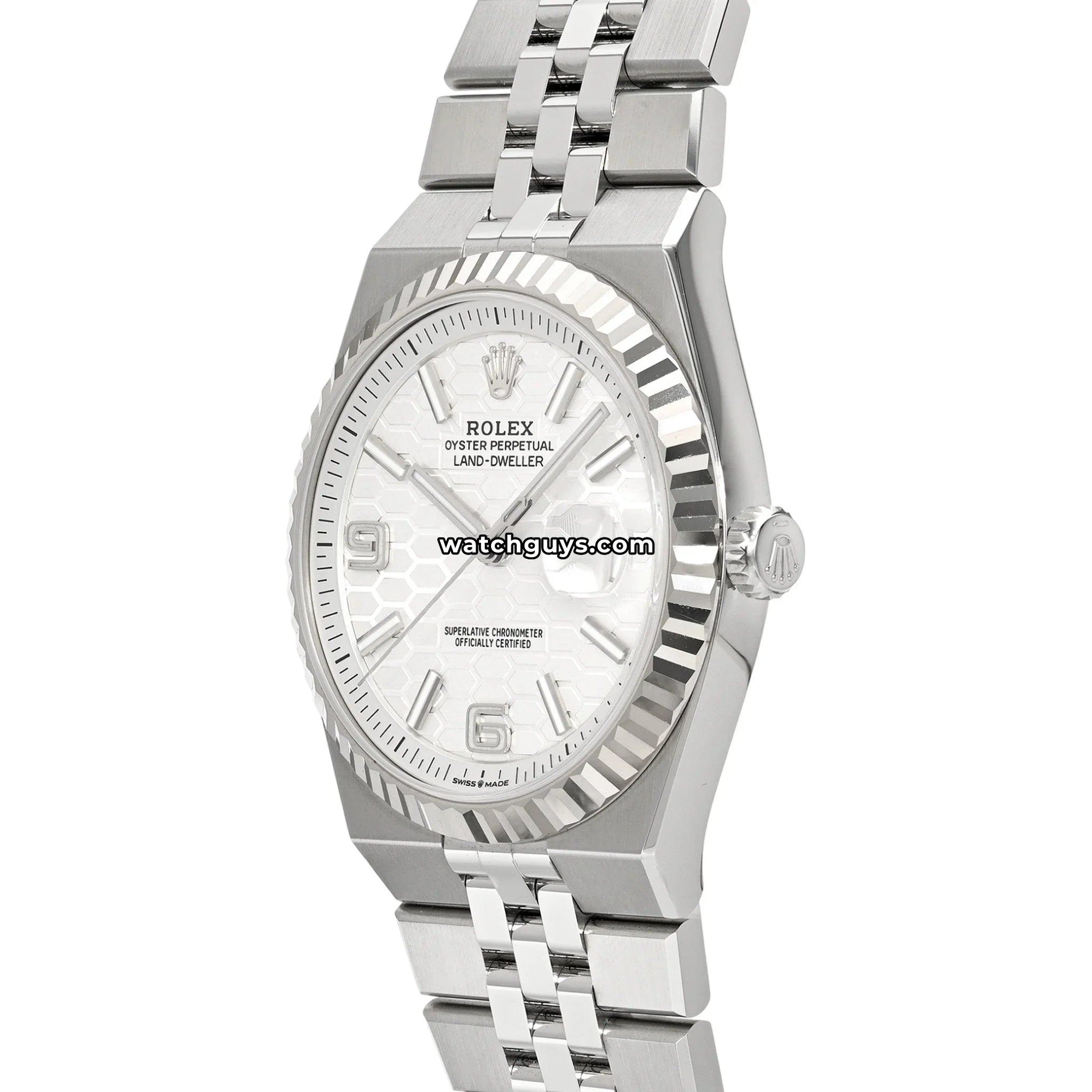 Rolex Land-Dweller 127334 White Honeycomb Motif