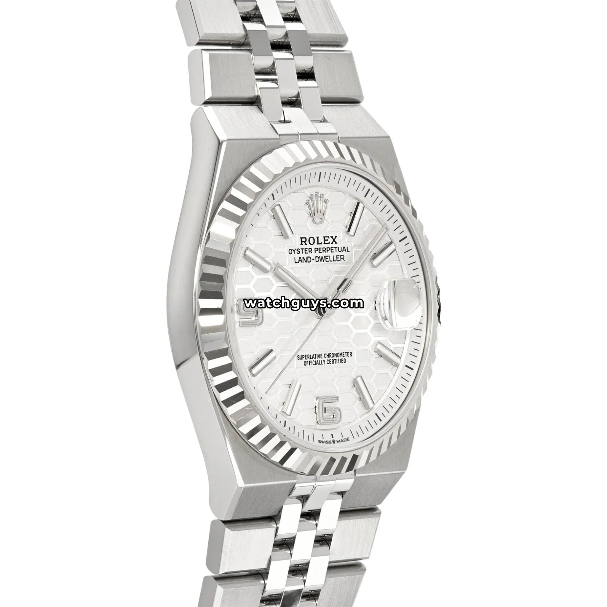 Rolex Land-Dweller 127334 White Honeycomb Motif