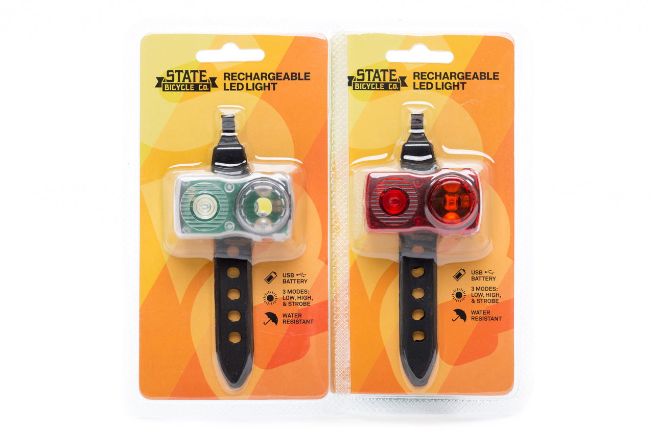 State Bicycle Co. - USB Rechargeable LED Bike Light (Set)