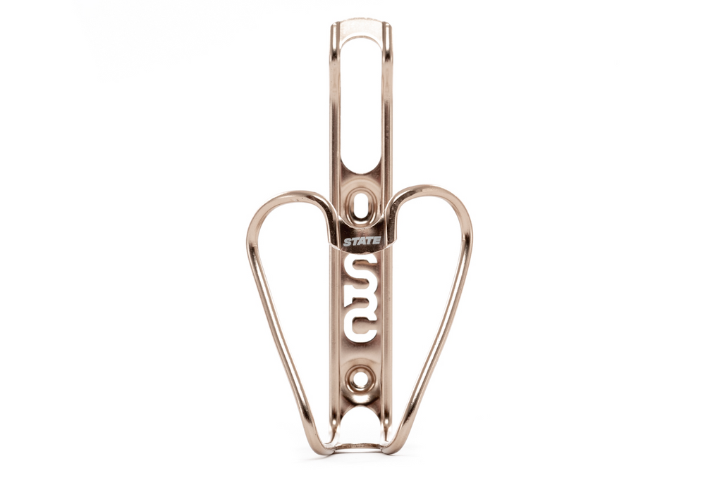 State Bicycle Co. Monogram 6061 Aluminum Anodized Bottle Cage - Champagne