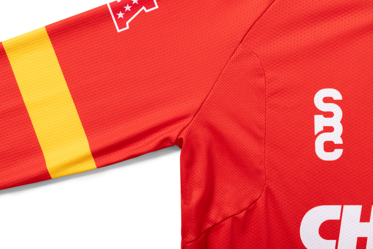 #NFLJ-KC – NFL Collection | Long Sleeve MTB Jersey – KC Chiefs (Size Small, Like-New – Washed for Photos)