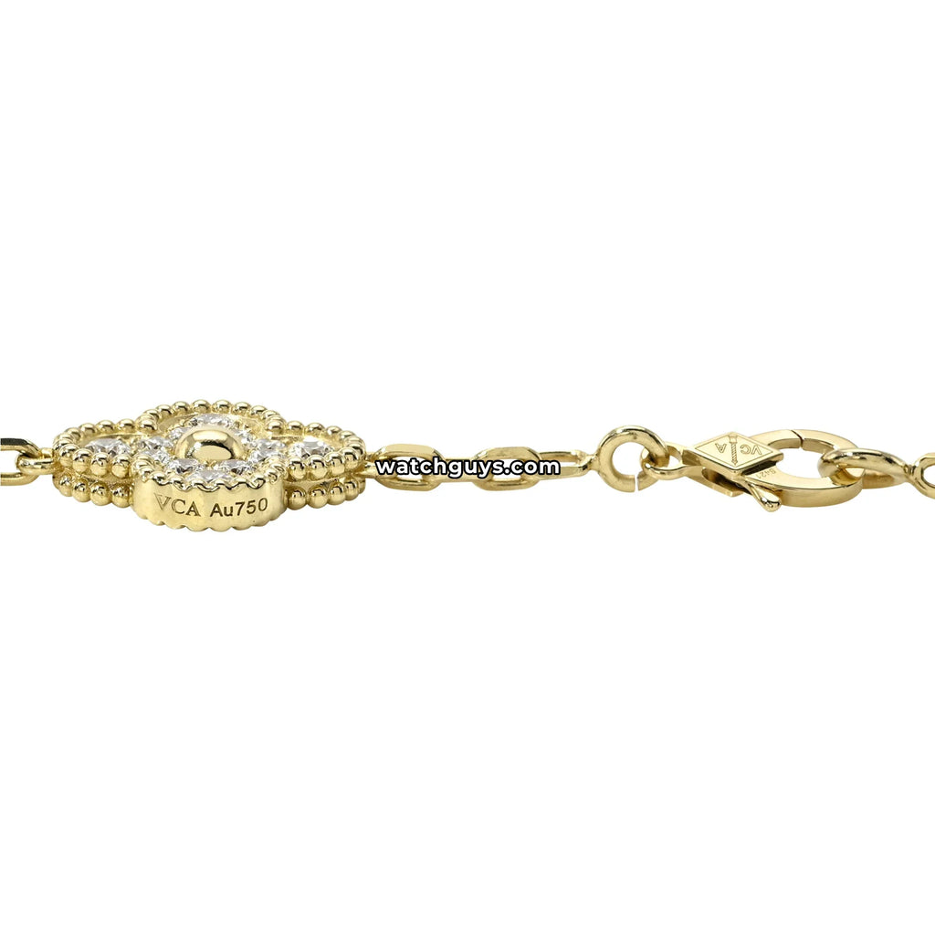 Van Cleef & Arpels Vintage Alhambra Necklace 10 Motif Diamond