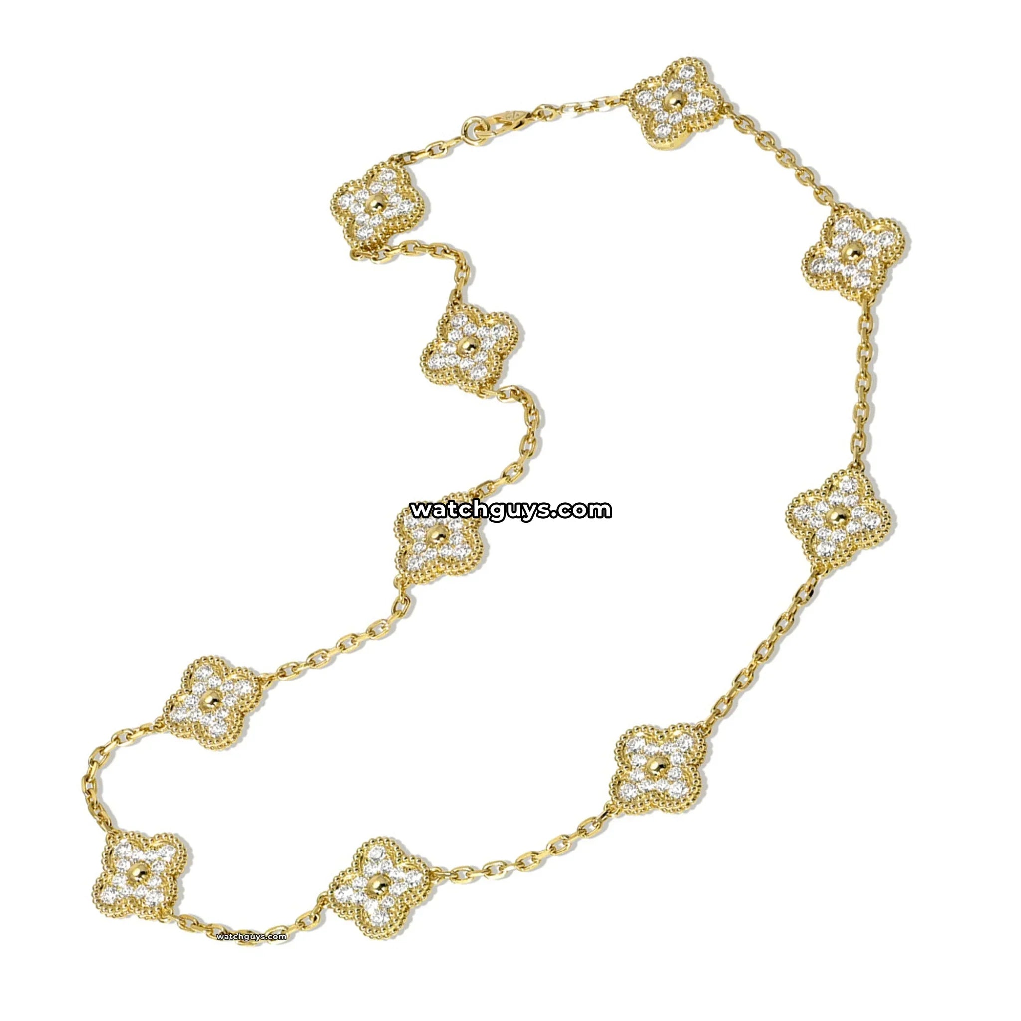 Van Cleef & Arpels Vintage Alhambra Necklace 10 Motif Diamond