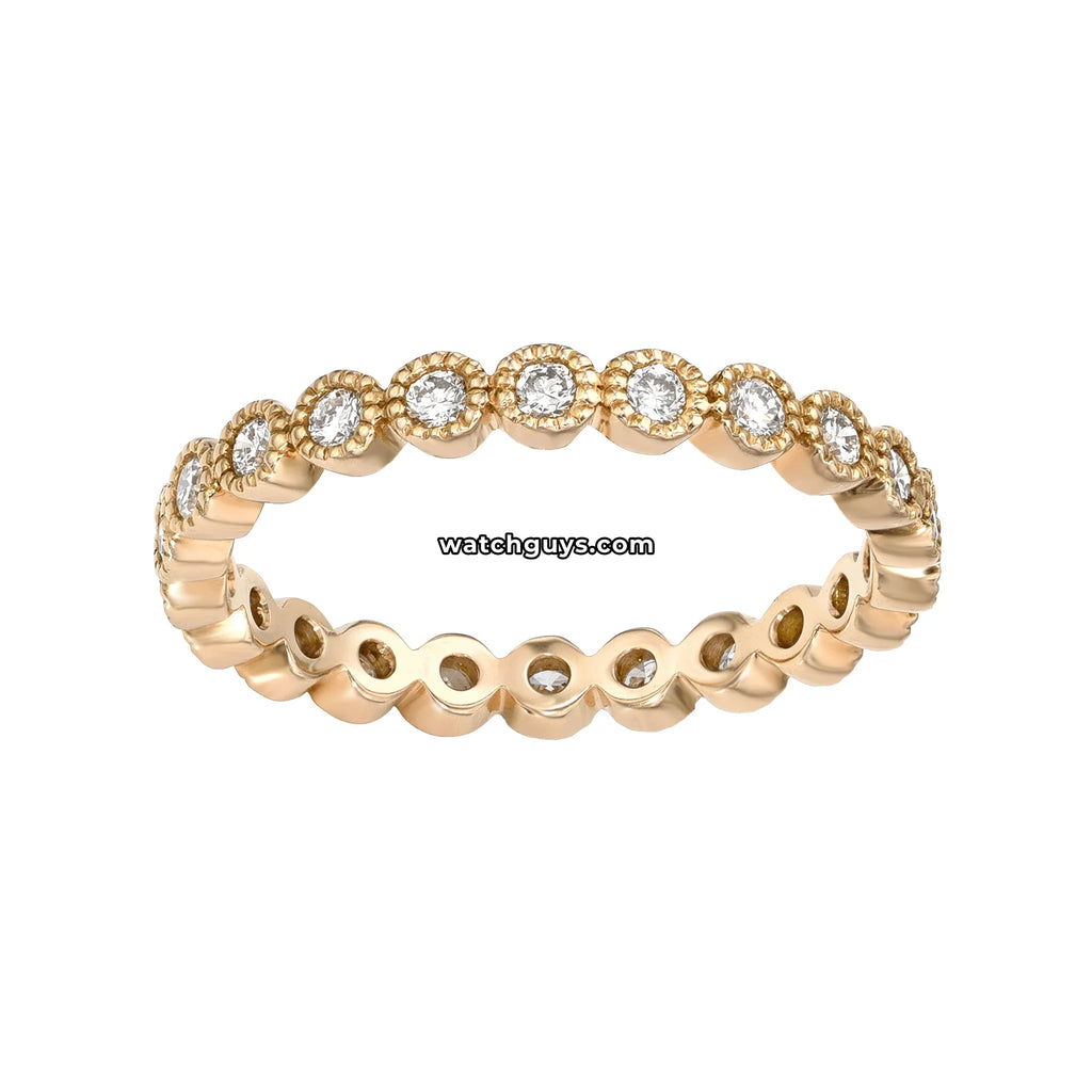 Bezel Set Diamond Eternity Ring 0.48 Carat TW 18k Rose Gold