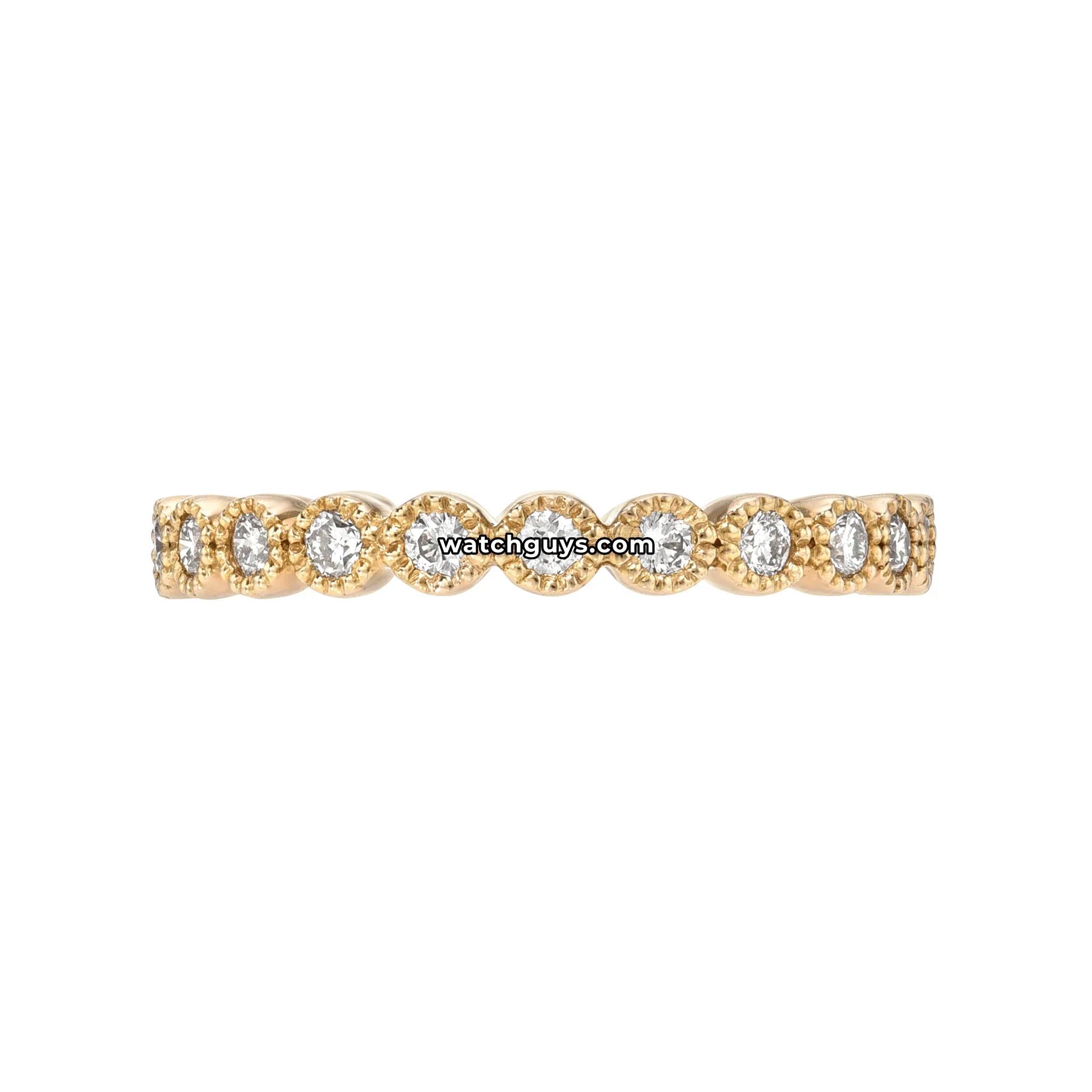 Bezel Set Diamond Eternity Ring 0.48 Carat TW 18k Yellow Gold