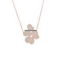 Butterfly Diamond Pendant Necklace 18k Rose Gold