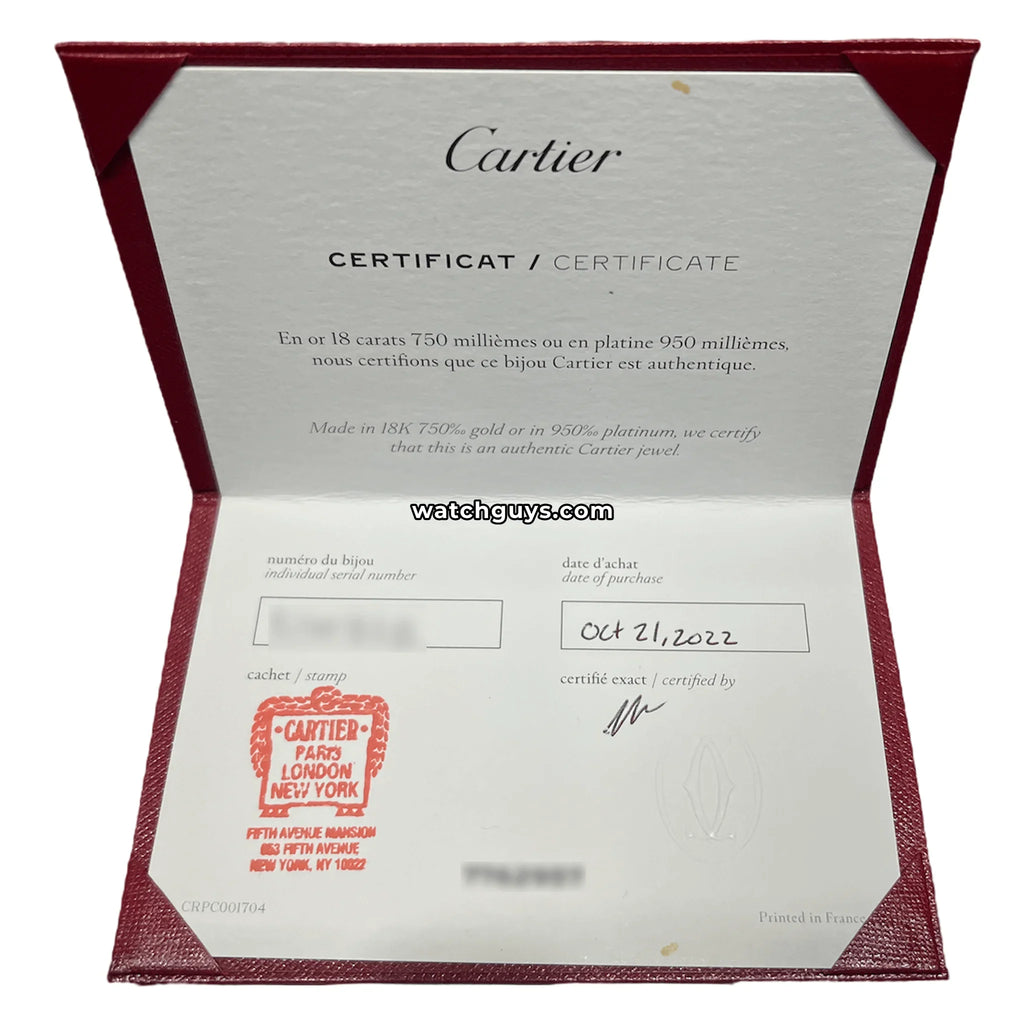 Cartier Love Bracelet 18K Yellow Gold Size 21