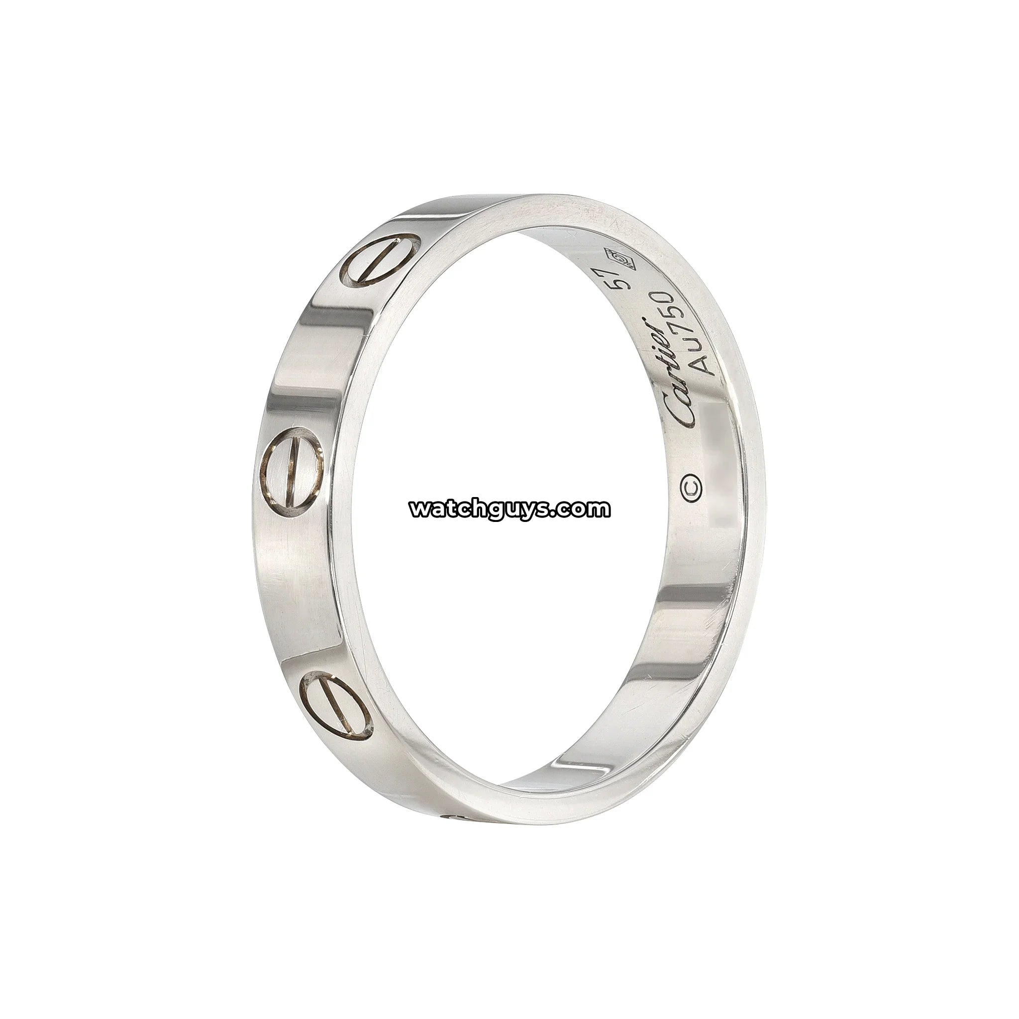 Cartier Love Wedding Band 18K White Gold Size 57