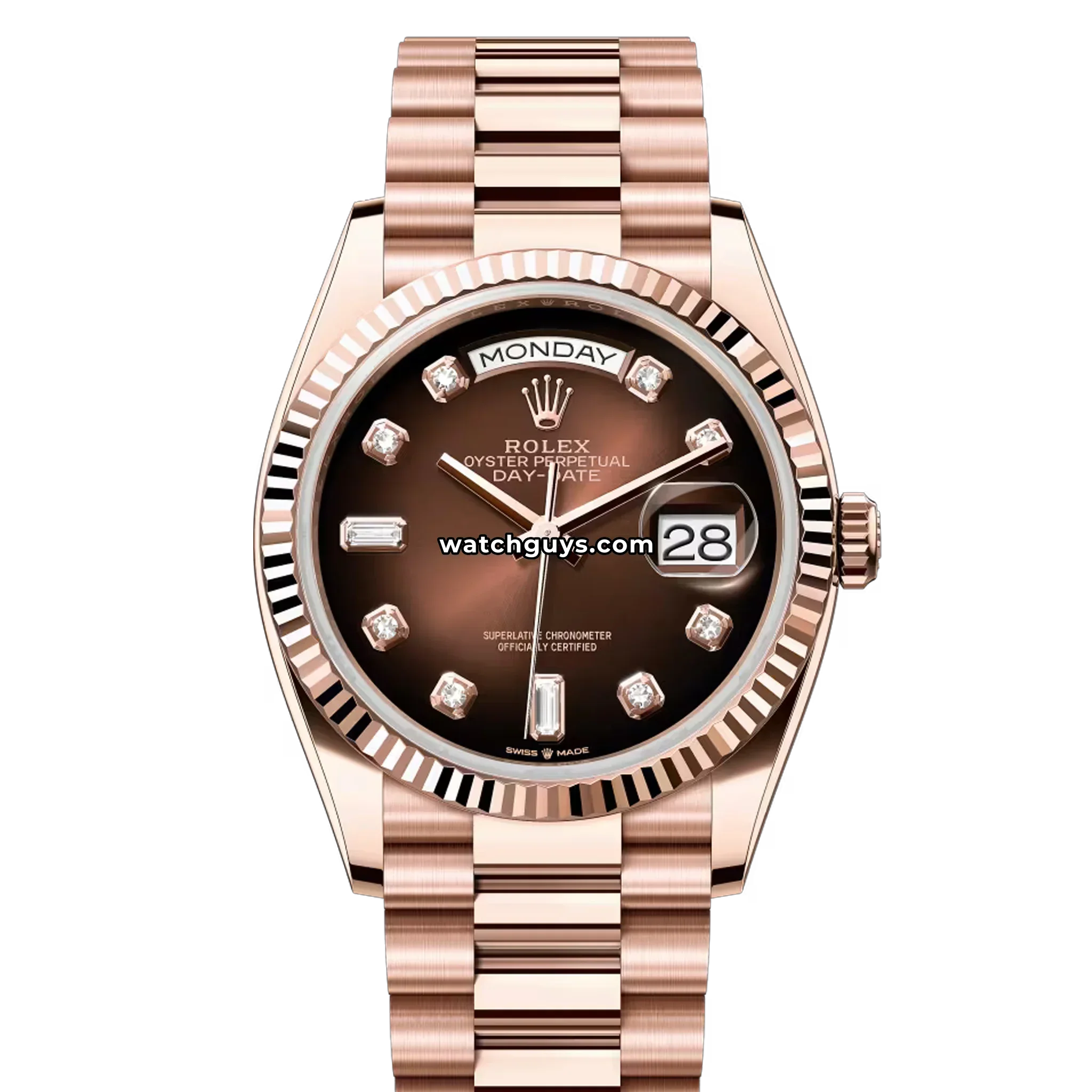 Rolex Day-Date 128235 Brown Ombre Diamond