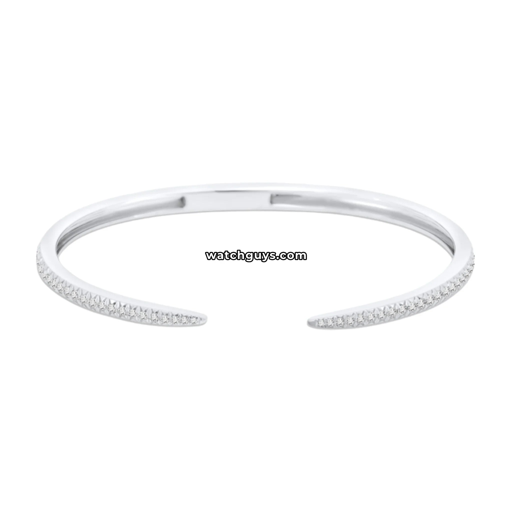 Diamond Cuff Bangle Bracelet 18K White Gold 0.80 CT