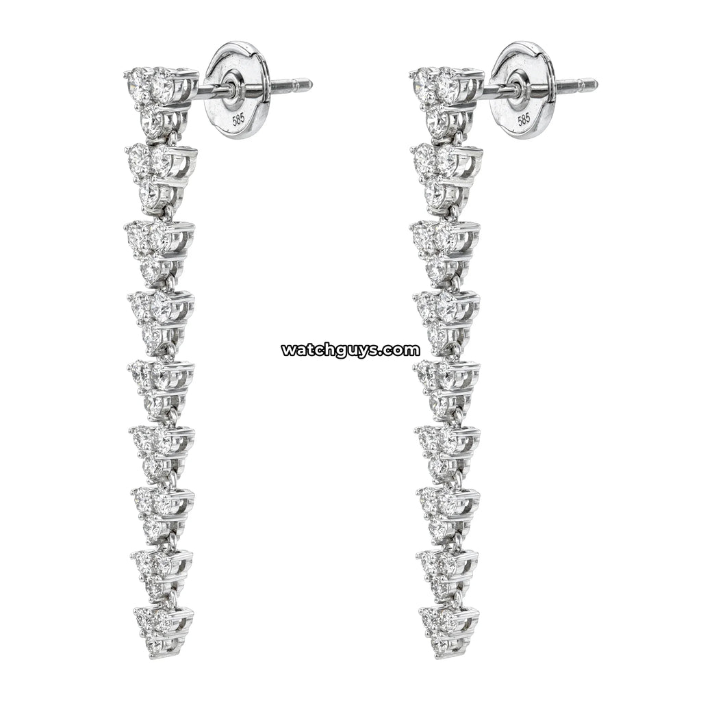 Diamond Drop Earrings 1.26 Carat TW 14k White Gold
