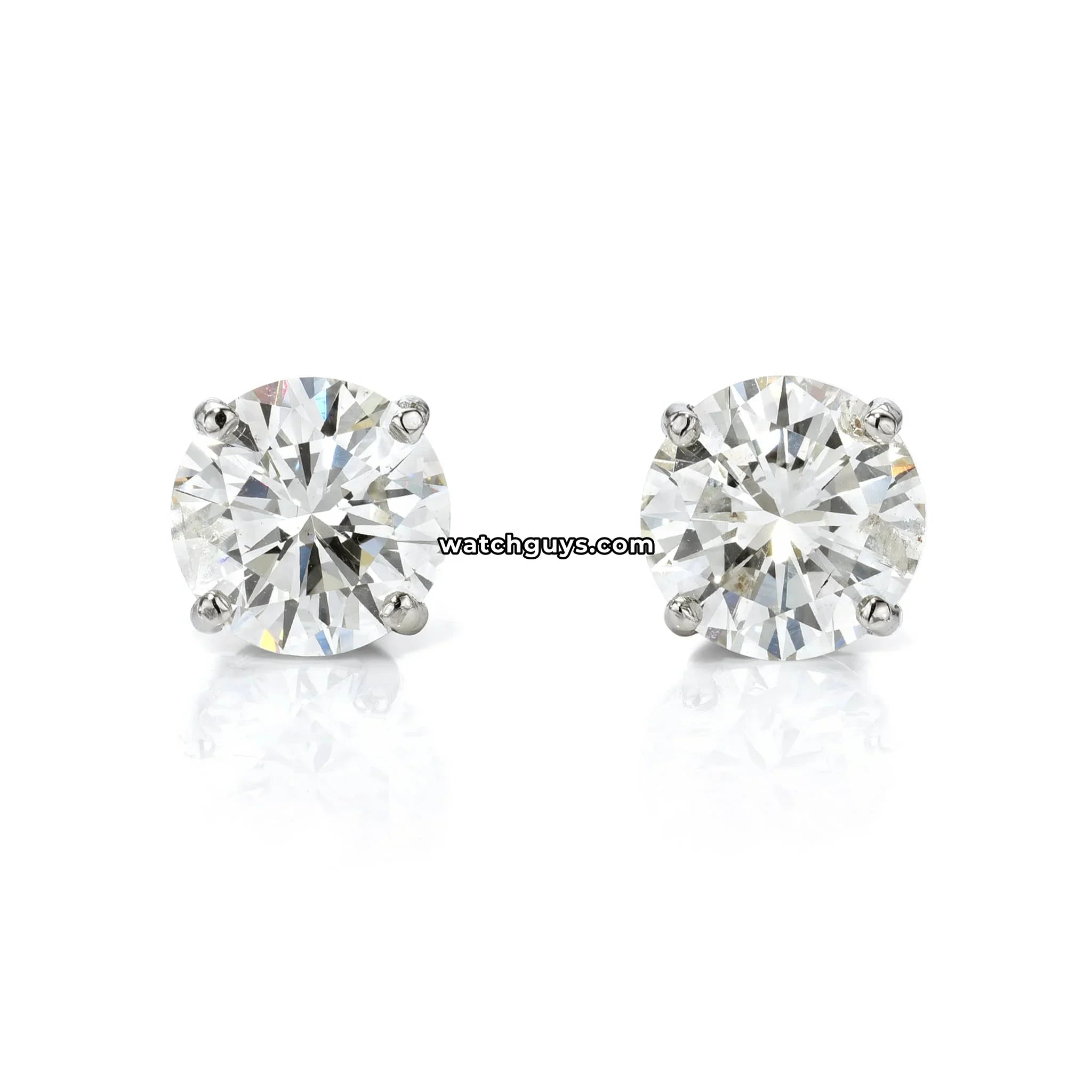 Diamond Stud Earrings 3.08 Carat TW 14K White Gold GIA Certified