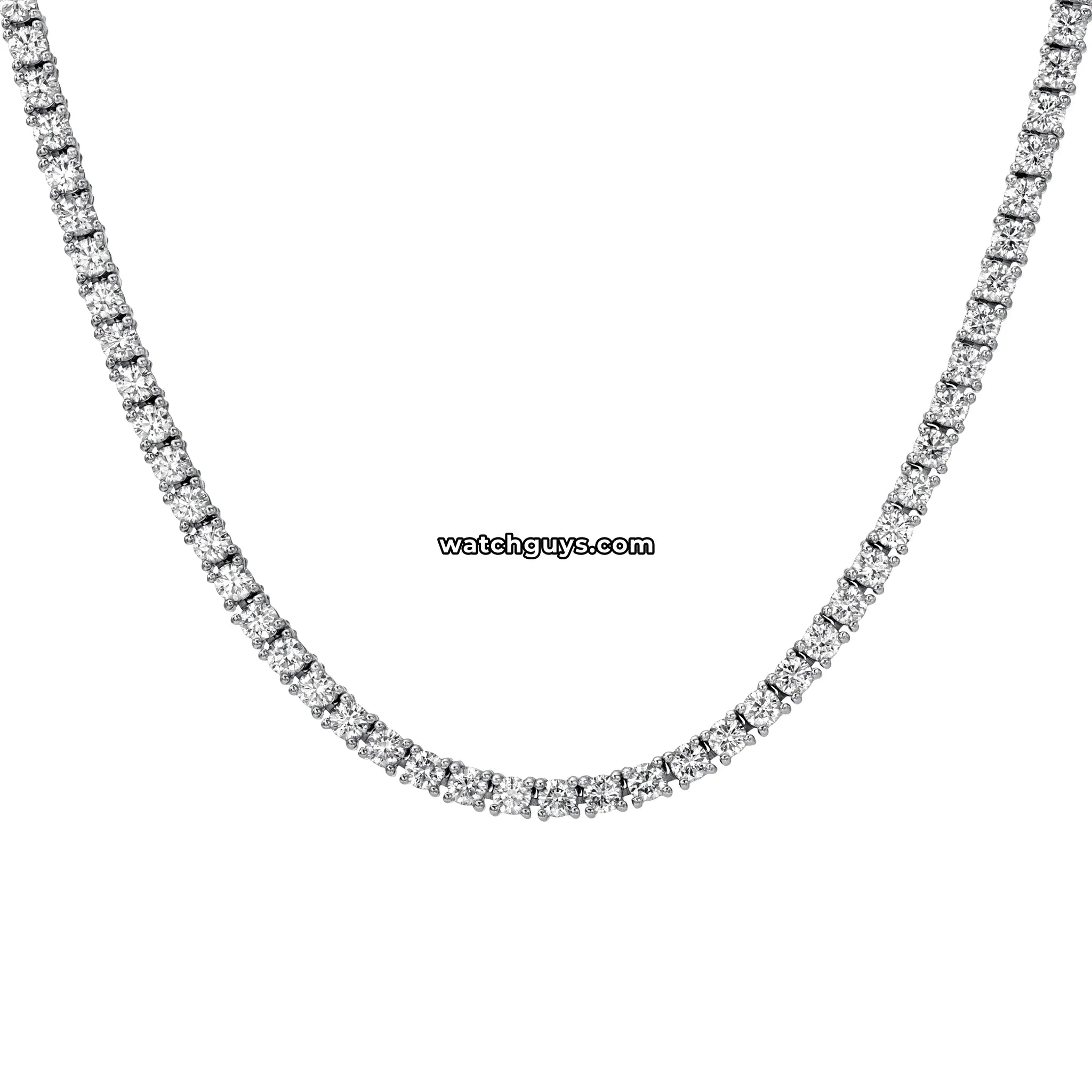 Diamond Tennis Necklace 7.64 Carat TW 18k White Gold