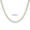 Diamond Tennis Necklace 9.81 Carat TW 18k Yellow Gold