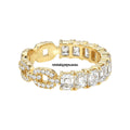Emerald Diamond Eternity Band 2.73 Carat TW 18k Yellow Gold
