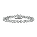 Halo Diamond Tennis Bracelet 5.00 Carat TW 18k White Gold