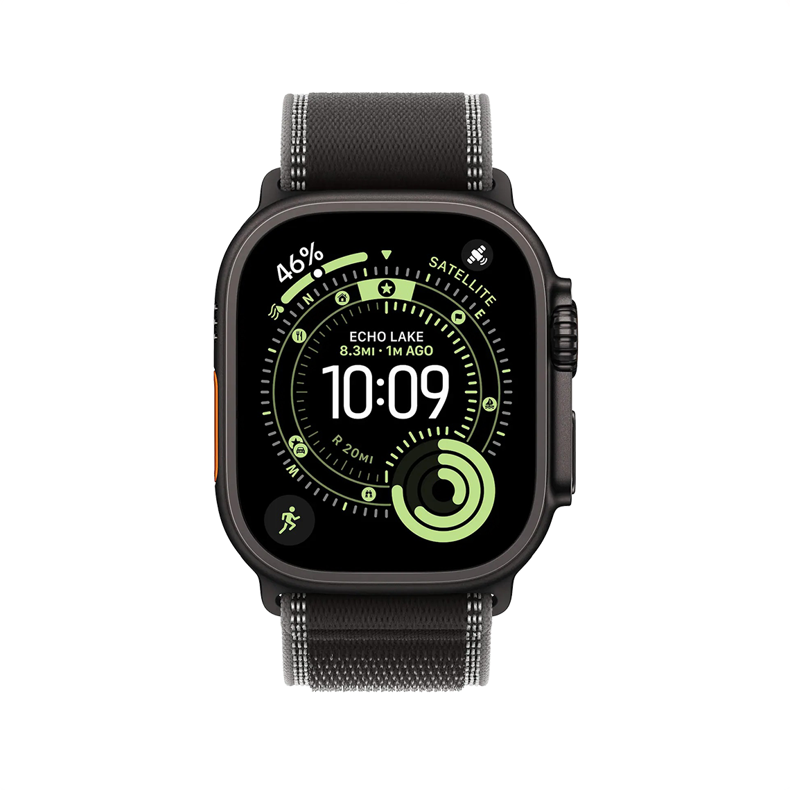 Apple Watch Ultra 3 49mm GPS + Cellular - Black Titanium w/ S/M Black Charcoal Trail Loop, Grade A
