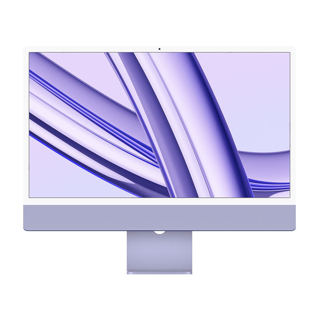 Apple M3 iMac 24-inch - Purple - 8GB RAM, 256GB Flash, 10-Core GPU, 4 Ports, Open Box