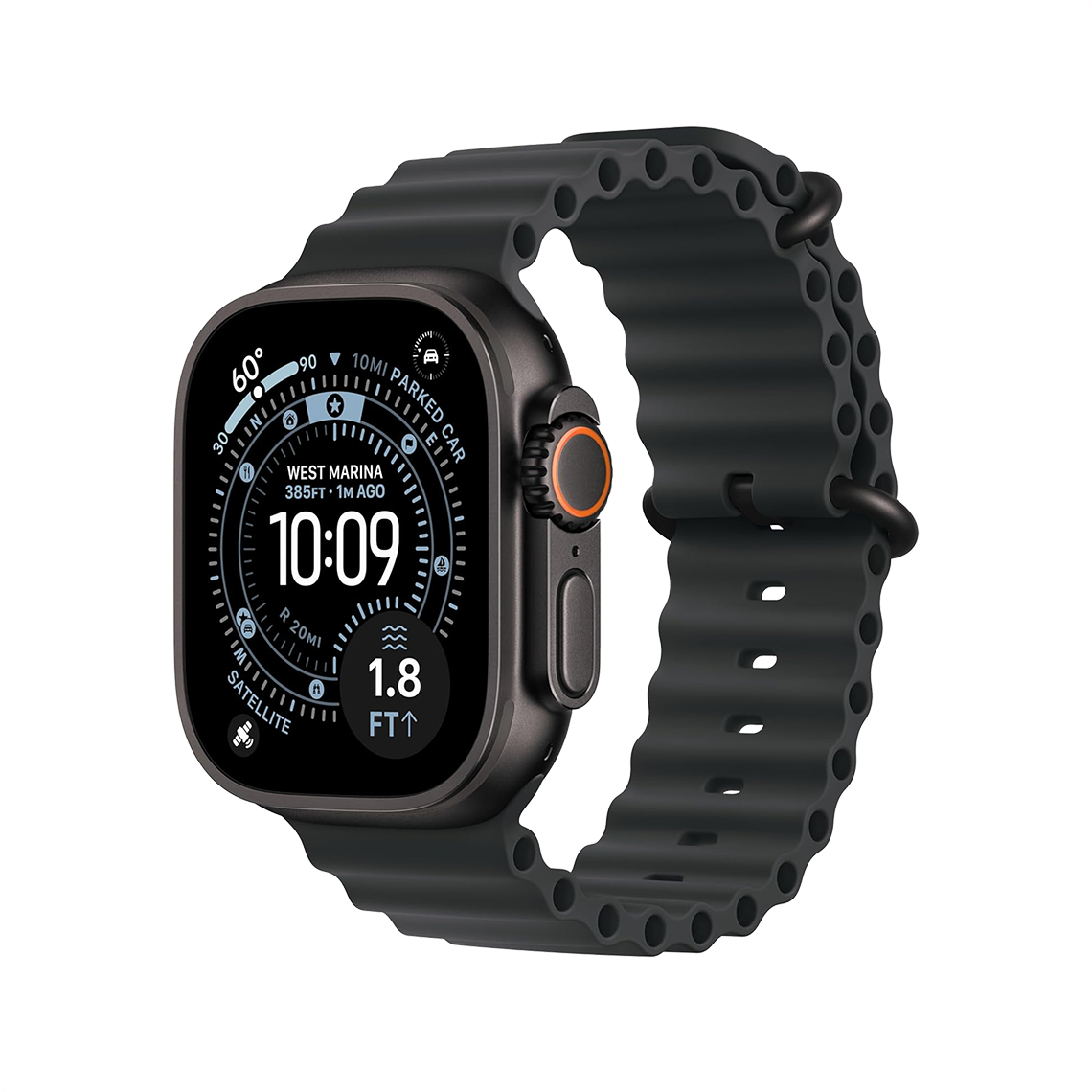 Apple Watch Ultra 3 49mm GPS + Cellular - Black Titanium w/ Black Ocean Band, Grade A