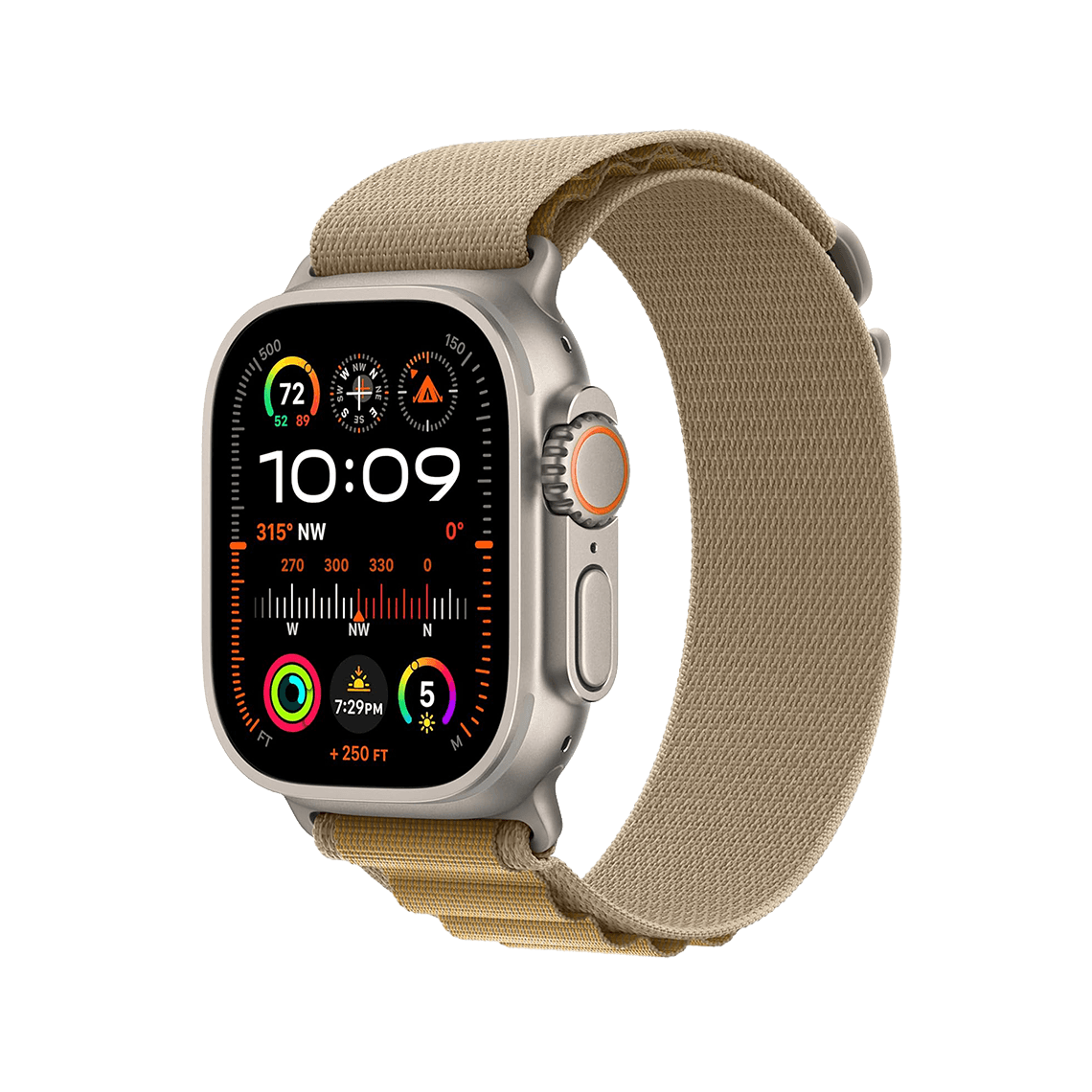 Apple Watch Ultra 2 49mm GPS + Cellular - Natural Titanium w/ Small Tan Alpine Loop, Grade B