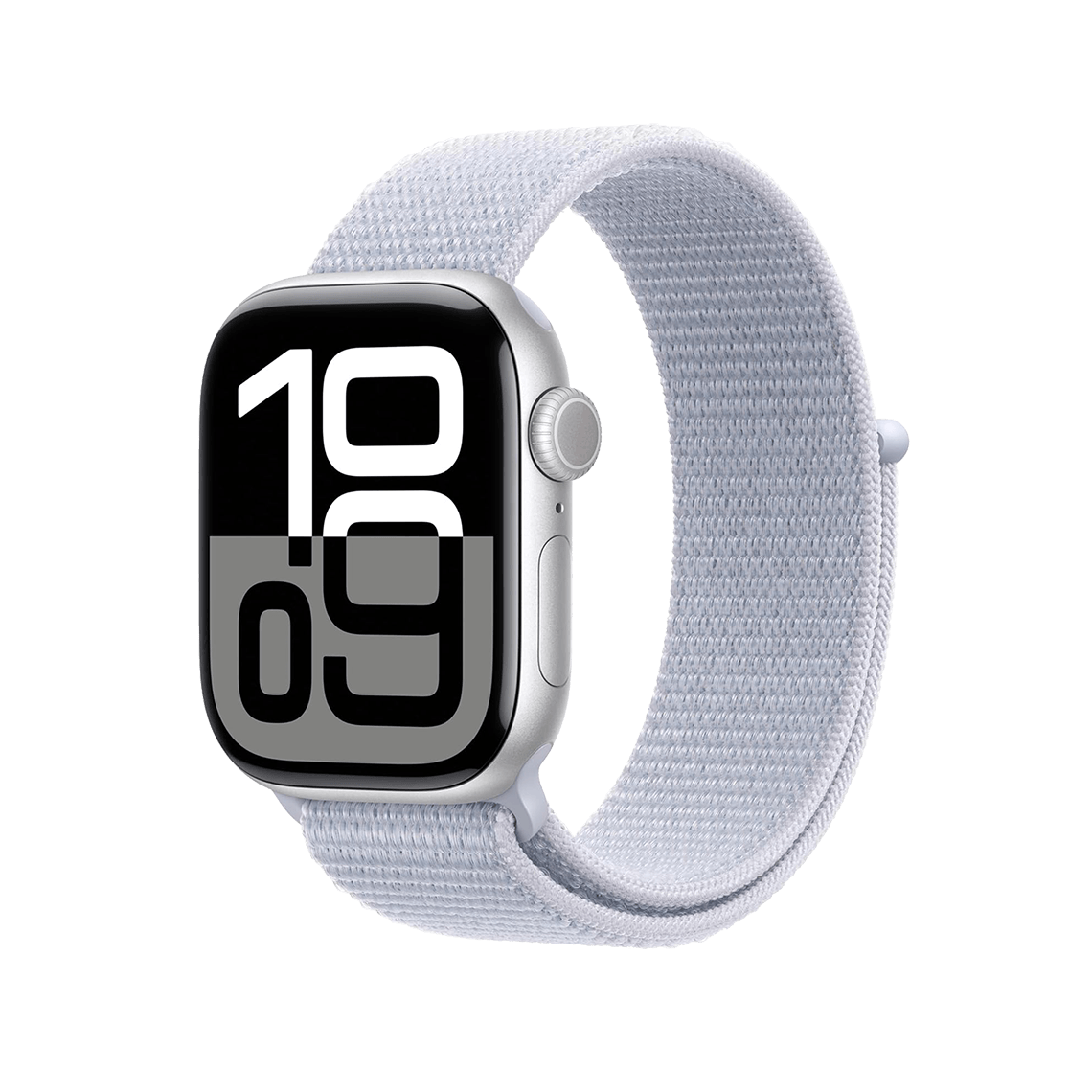 Apple Watch Series 10 42mm GPS - Silver w/ Blue Cloud Sport Loop, Grade B