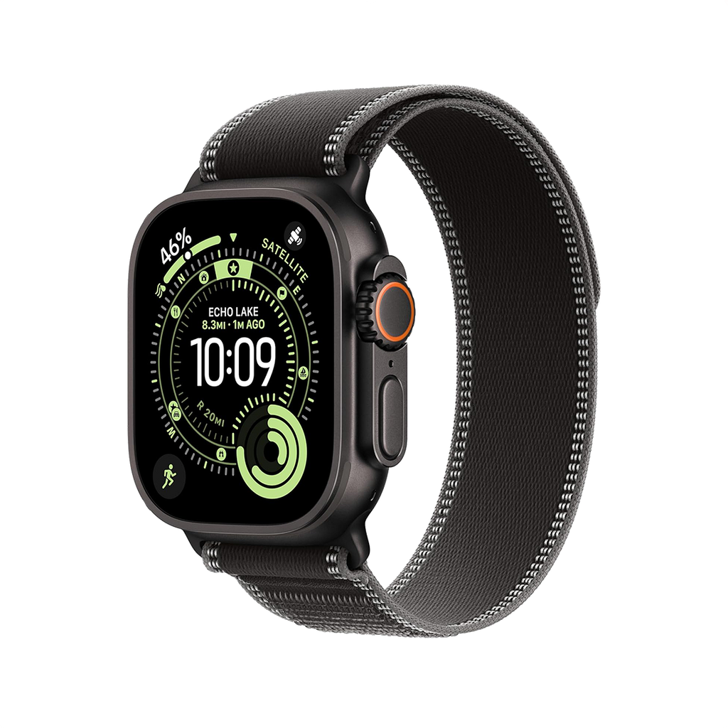 Apple Watch Ultra 3 49mm GPS + Cellular - Black Titanium w/ S/M Black Charcoal Trail Loop, Grade A