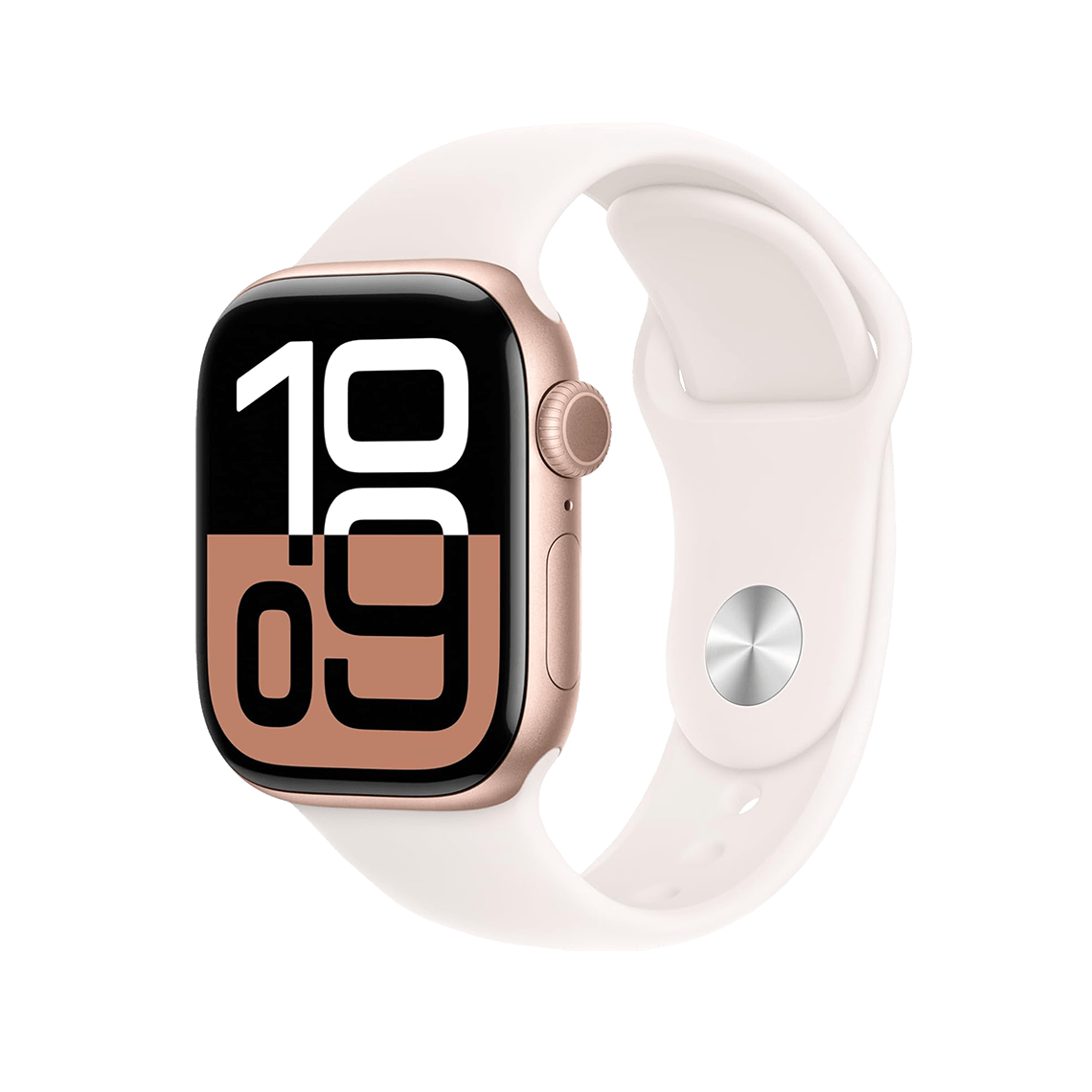 Apple Watch Series 10 46mm GPS - Rose Gold w/ M/L Light Blush Sport Band, Open Box