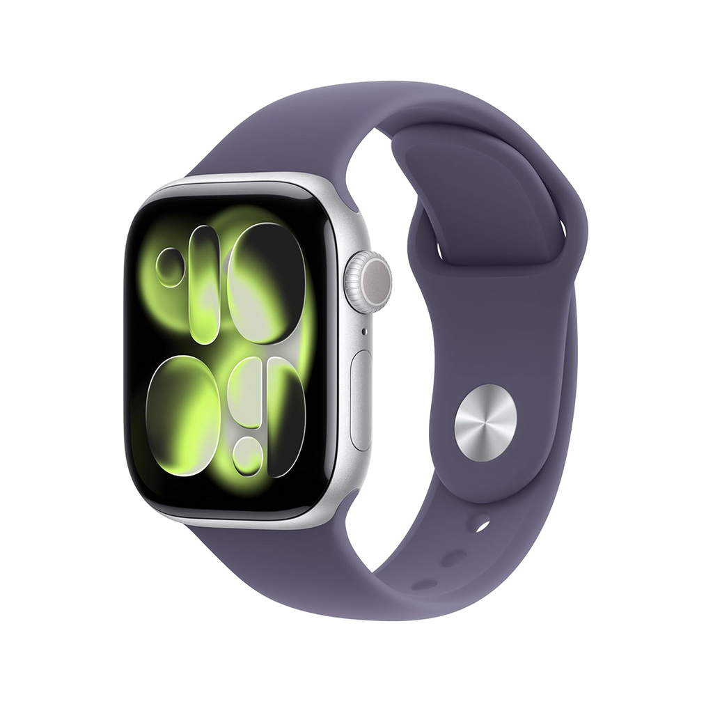 Apple Watch Series 11 46mm GPS - Silver w/ M/L Purple Fog Sport Band, Grade B